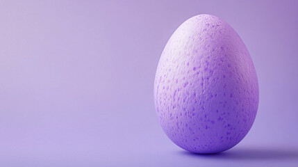 Vibrant purple egg nestled on a pastel background captures the essence of Easter Sunday celebrations and springtime renewal