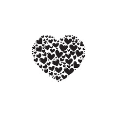 Valentine's Day Heart Vector – Black and White Edition