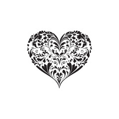 Valentine's Day Heart Vector &ndash; Black and White Edition