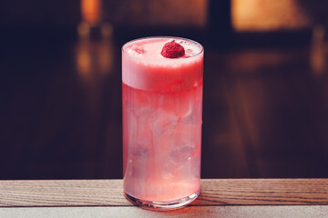 Cocktail party, alcoholic cocktail on the background of a restaurant, menu, bar, pub.