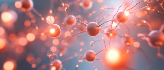 Neuron cells transmitting signals in the Brain.