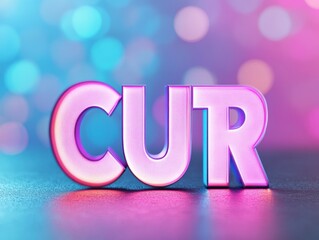 CUR Text with Bokeh Lights Background