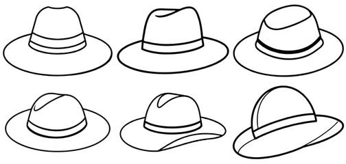 hat  Coloring Page Printable Line Art Drawing