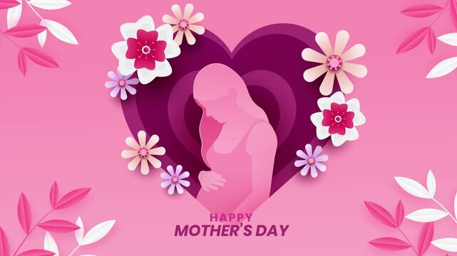 happy mother's day illustration - love - mom animation 4k