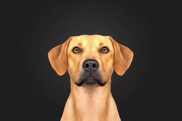 Obraz premium Canine and Feline Portraiture: Unveiling the Diverse - A captivating portrait of a light brown dog, showcasing its gentle eyes and unique features. Symbolizing loyalty, companionship, affection