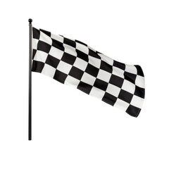 checkered flag isolated on white