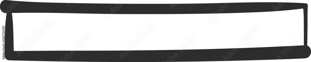Poster hand drawn black horizontal banner with rounded corners and copy space provides a simple yet effecti
