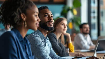 Diverse Group Engaged in Professional Meeting