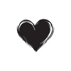 Valentine's Day Heart Vector – Black and White Edition