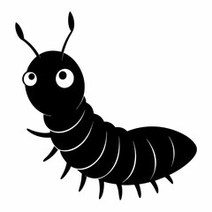 Caterpillar vector silhouette black design white background