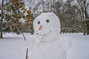 Schneemann, Winter, Schnee, Park, Großer Tiergarten, Tiergarten, Mitte, Berlin, Deutschland
