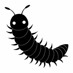 Caterpillar vector silhouette black design white background