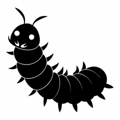 Caterpillar vector silhouette black design white background