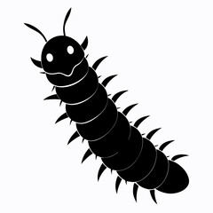 Caterpillar vector silhouette black design white background