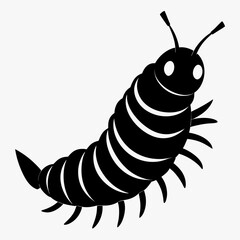 Caterpillar vector silhouette black design white background
