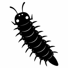 Caterpillar vector silhouette black design white background