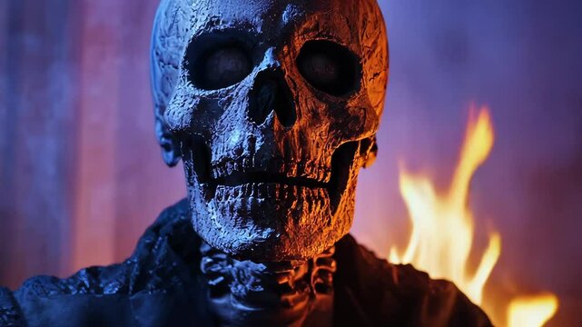 Sinister Human Skull for Halloween Horror Theme