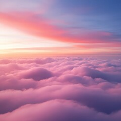 Above the Clouds: A Pink Sky View