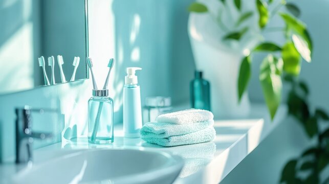 Serene Bathroom Ambiance: Mint Green Cleanliness