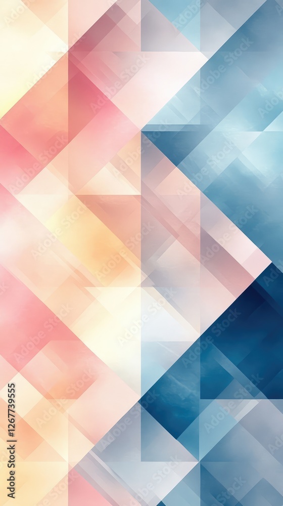 Aufkleber Abstract geometric background featuring overlapping triangles creating colorful pattern