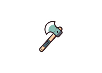Vector illustration of cartoon axe in minimalist style	