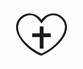 Simple graphic of a heart and cross, representing faith and love.