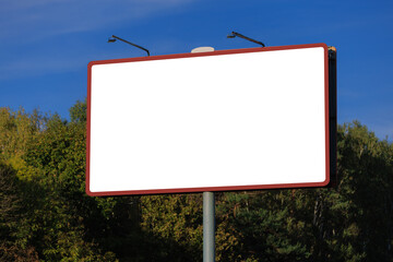 billboard along the highway. Background for design and advertising.