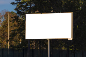 billboard along the highway. Background for design and advertising.