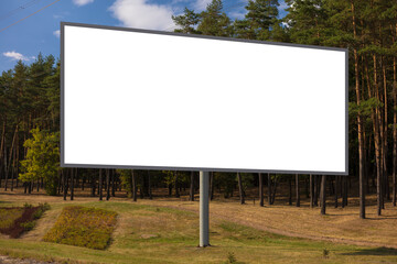 Background for design, billboards on city streets and along roads in the summer day