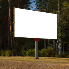 Background for design, billboards on city streets and along roads in the summer day