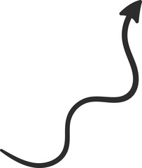 Wavy arrow pointing upward, representing growth, success, and positive momentum in both business and personal development, illustrating the journey toward achievement and aspiration