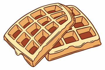 Crispy, fluffy waffles with deep pockets, ideal for serving with syrup, fruits, or whipped cream.