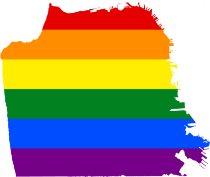 San Francisco Pride Flag Map – LGBTQ+ Rainbow Outline 