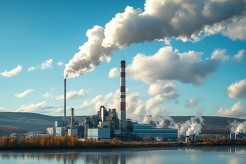New Factory Chimney with Flag
