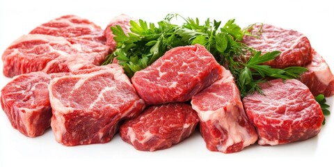 raw minced meat on white