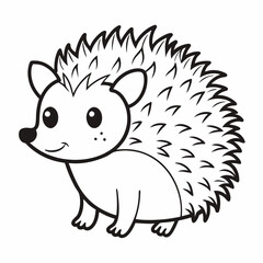 Fototapeta premium Simple a Hedgehog line art vector white background