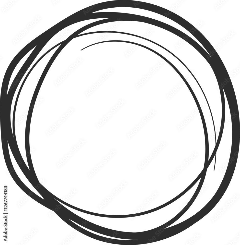 Poster multiple overlapping black lines creating a circular shape, perfect for emphasizing text or images w