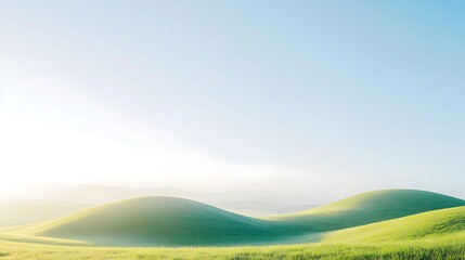 Serene Rolling Green Hills Under a Clear Sky
