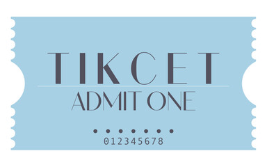 Blue Ticket, Admit one ticket, vintage ticket