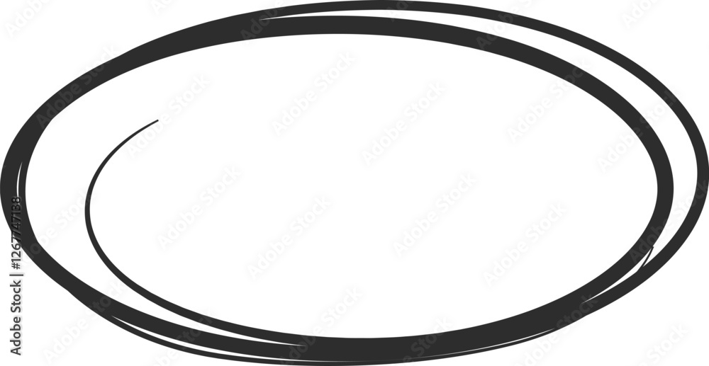 Poster double oval shape is drawn with black lines, creating a frame for text or emphasis, often used for h