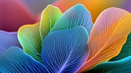Vibrant Translucent Leaves in Soft Glow  .