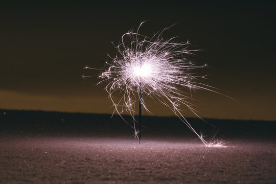sparklers in the snow