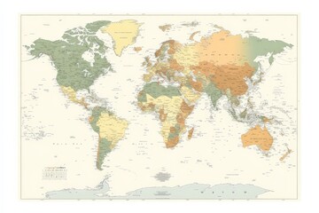 Vintage World Map Illustration