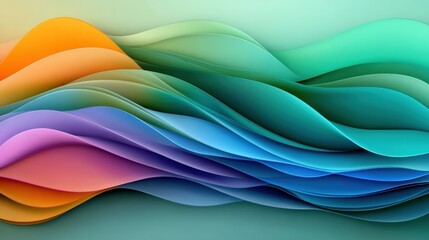 Obraz premium Fluid Abstract Waves in Vibrant Colors .