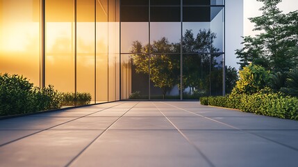 Naklejka premium sunlit office lobby boasting a clean, elegant, and minimalist design