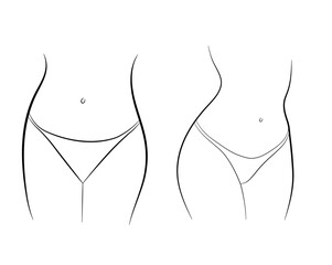 woman panties bikini black and white drawing