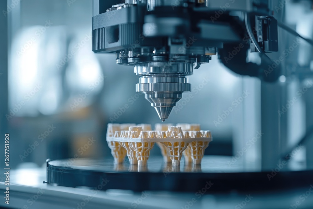 Aufkleber automated industrial 3d printer creating plastic prototypes in a modern laboratory