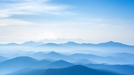 Serene Blue Mountains Under a Calm Sky