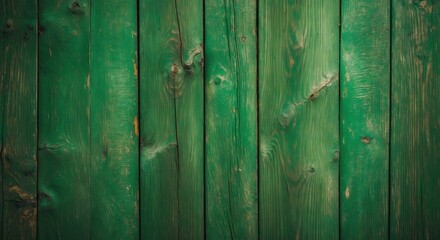 Fototapeta premium Green wooden planks background with textured surface and natural patterns ideal for rustic design or decoration Copy Space