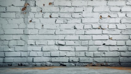Gray brick wall with visible texture and imperfections displayed in an indoor setting with flooring and sufficient copy space.